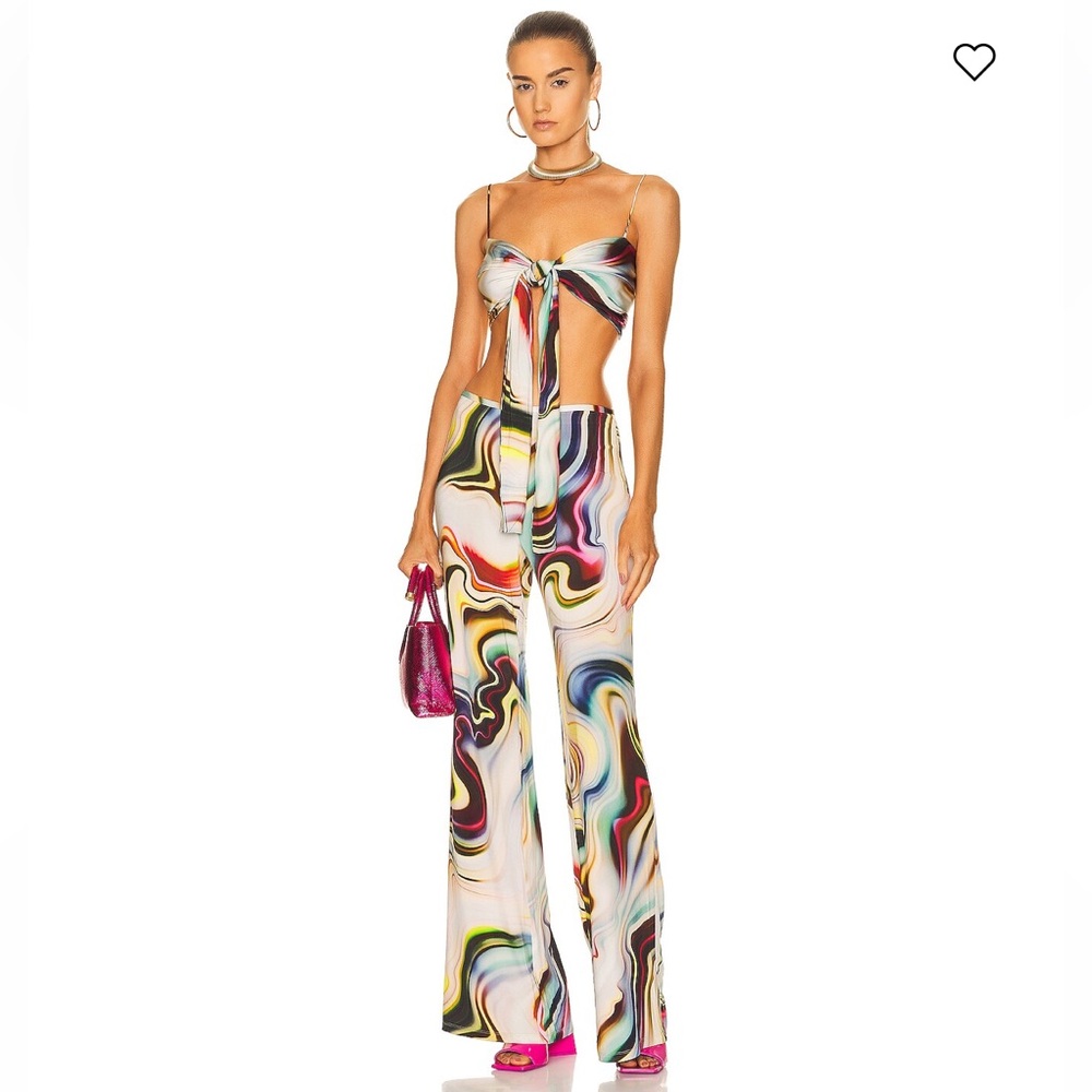 Alexis Gioia pants and Elimena top in multicolor mist